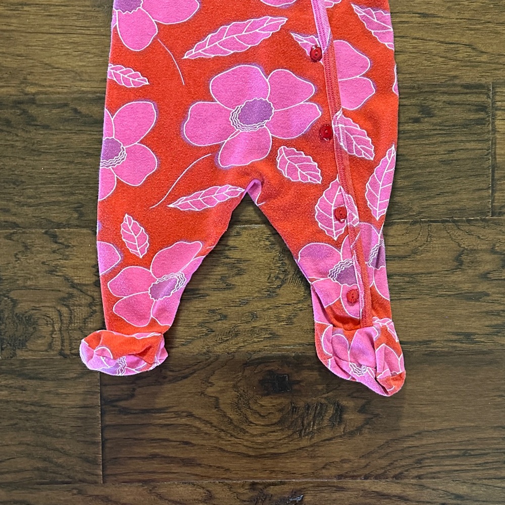 Baby LuLu Red & Pink Floral One Piece - Picture 4 of 5